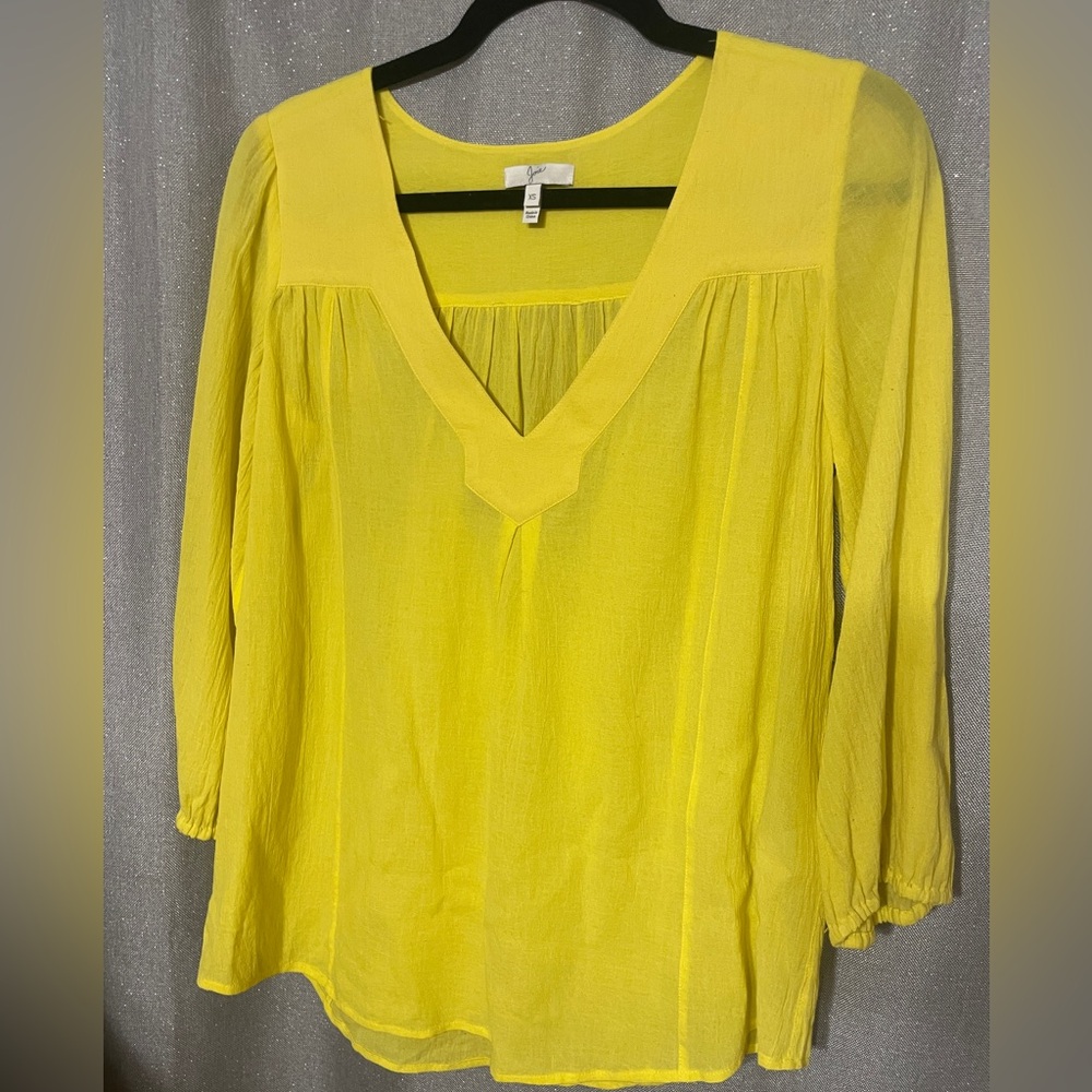 New JOIE yellow cotton tunic top xs small